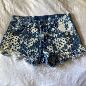 Studded Levi cut off shorts